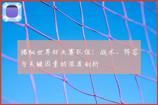 揭秘世界杯决赛队伍：战术、阵容与关键因素的深度剖析