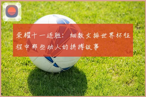 荣耀十一连胜：细数女排世界杯征程中那些动人的拼搏故事
